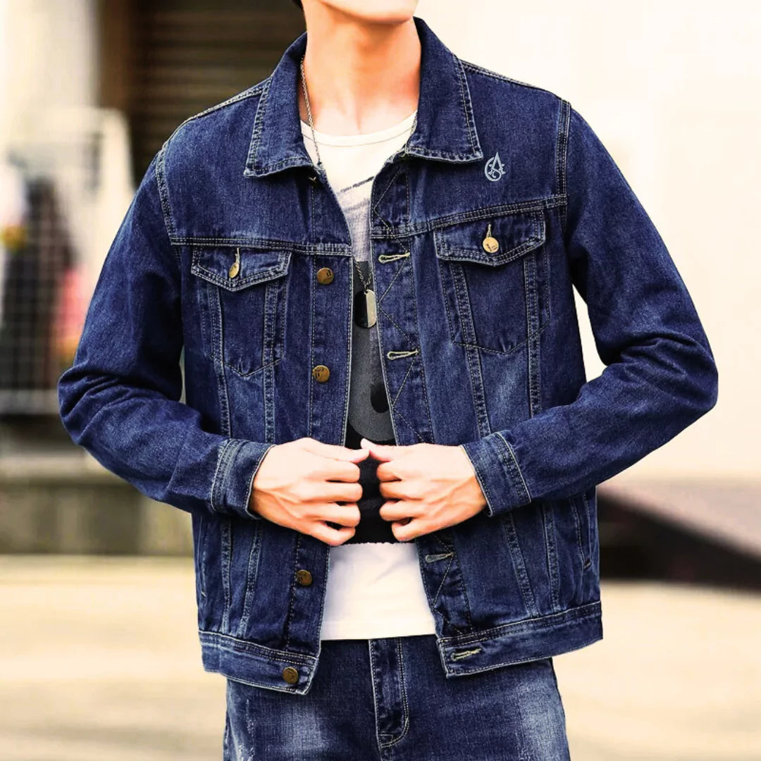 Silent Authority Denim Jacket - Embroidered Premium Denim Jacket – Alex Shogun Legacy Alex Shogun Men's Clothes