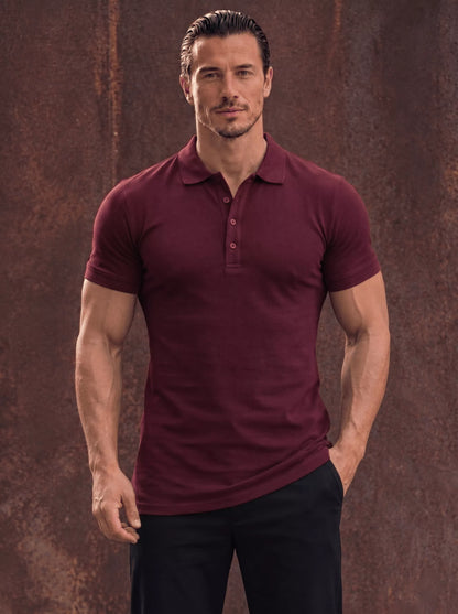 Cotton Polo Shirt with 4 Buttons – Tailored Fit