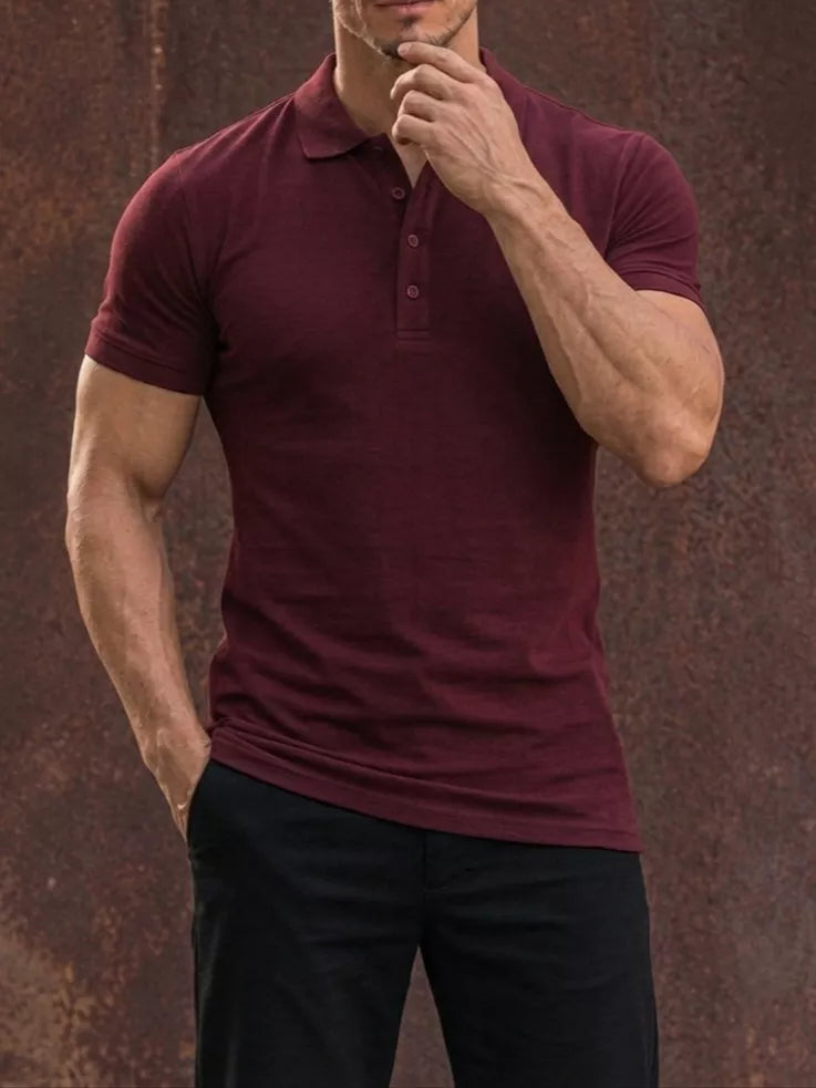 Cotton Polo Shirt with 4 Buttons – Tailored Fit