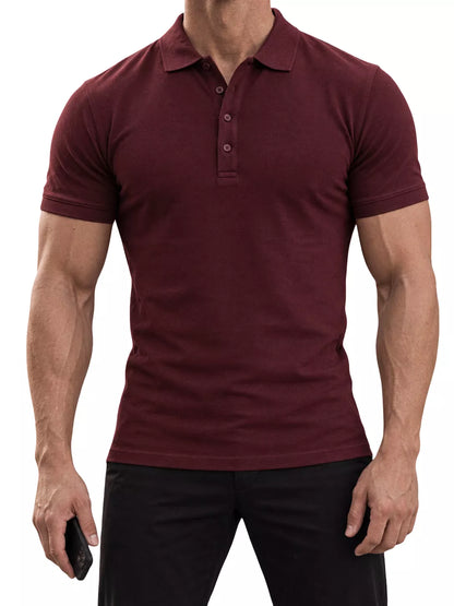 Cotton Polo Shirt with 4 Buttons – Tailored Fit