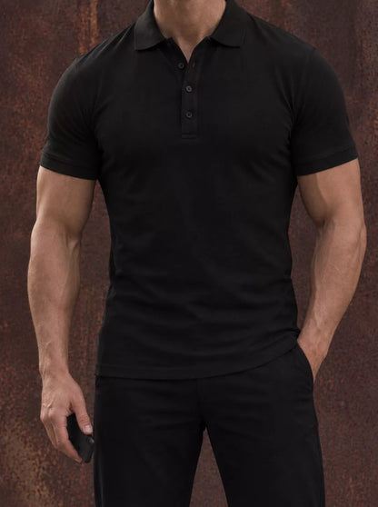 Cotton Polo Shirt with 4 Buttons – Tailored Fit