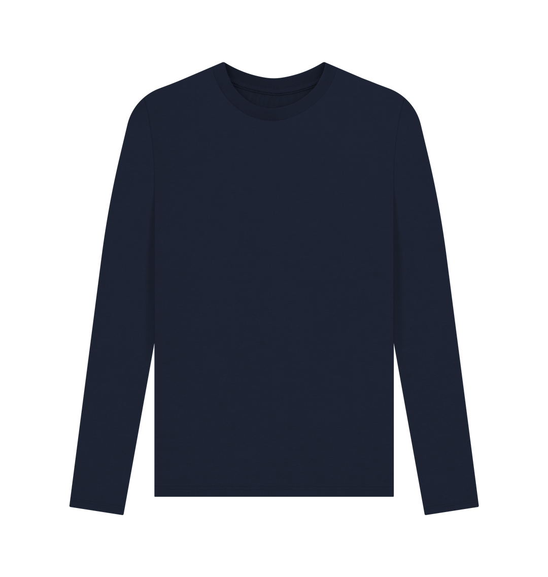 Navy Blue Printed Long Sleeve T Shirt Front
