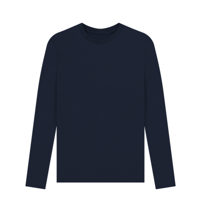 Navy Blue Printed Long Sleeve T Shirt Front