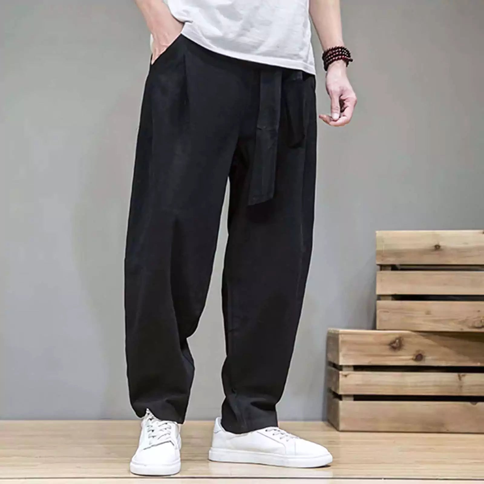 AlexShogun Linen Harem Pants - AlexShogun Linen Harem Pants Alex Shogun Men's Clothes