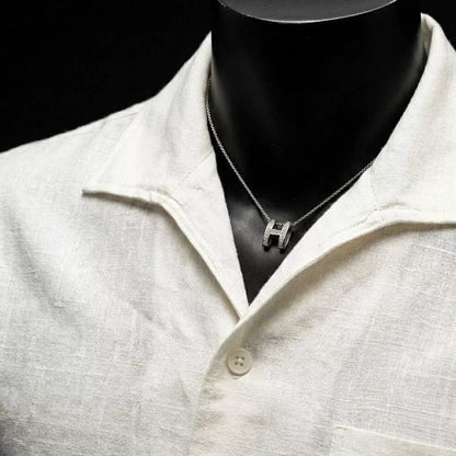Arc-Collar Short-Sleeve Shirt - Men's Linen Short Sleeve Shirt | Arc Collar Button Up | Alex Shogun Alex Shogun Men's Clothes