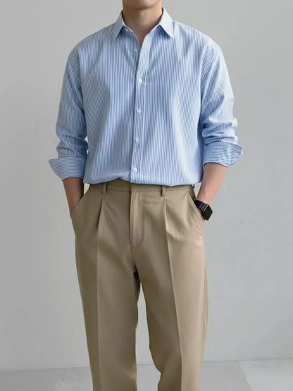 Basic Striped Shirt - Basic Striped Shirt Alex Shogun Men's Clothes