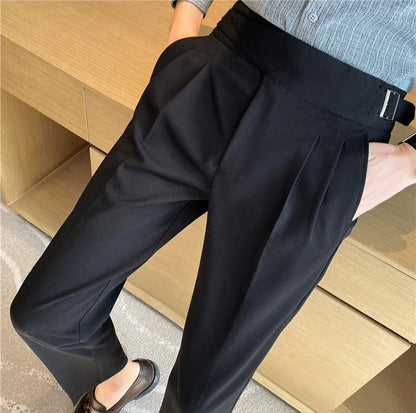 Belgravia Tailored Trousers - Shop Stylish Mens High-Waisted Trousers (Belted) | Men's Formal Pants Alex Shogun Men's Clothes