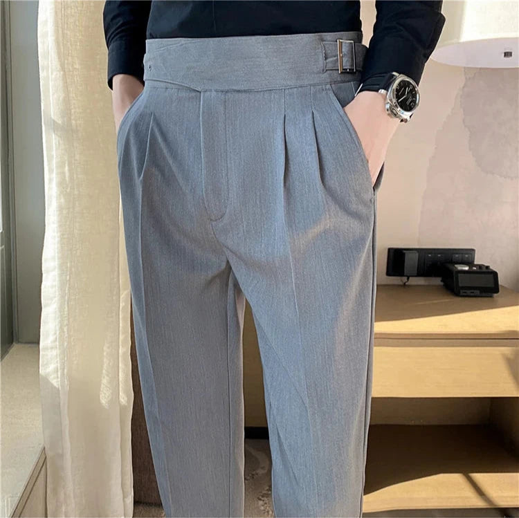 Belgravia Tailored Trousers - Shop Stylish Mens High-Waisted Trousers (Belted) | Men's Formal Pants Alex Shogun Men's Clothes