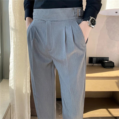 Belgravia Tailored Trousers - Shop Stylish Mens High-Waisted Trousers (Belted) | Men's Formal Pants Alex Shogun Men's Clothes
