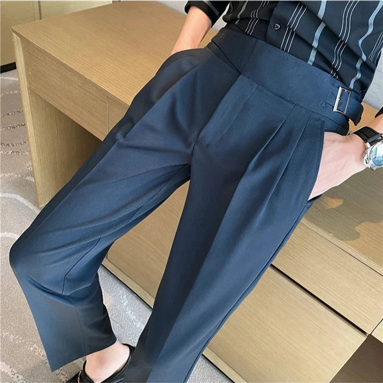 Belgravia Tailored Trousers - Shop Stylish Mens High-Waisted Trousers (Belted) | Men's Formal Pants Alex Shogun Men's Clothes