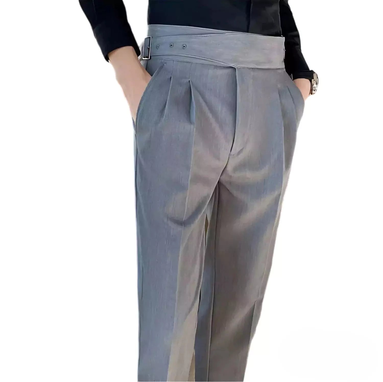 Belgravia Tailored Trousers - Shop Stylish Mens High-Waisted Trousers (Belted) | Men's Formal Pants Alex Shogun Men's Clothes