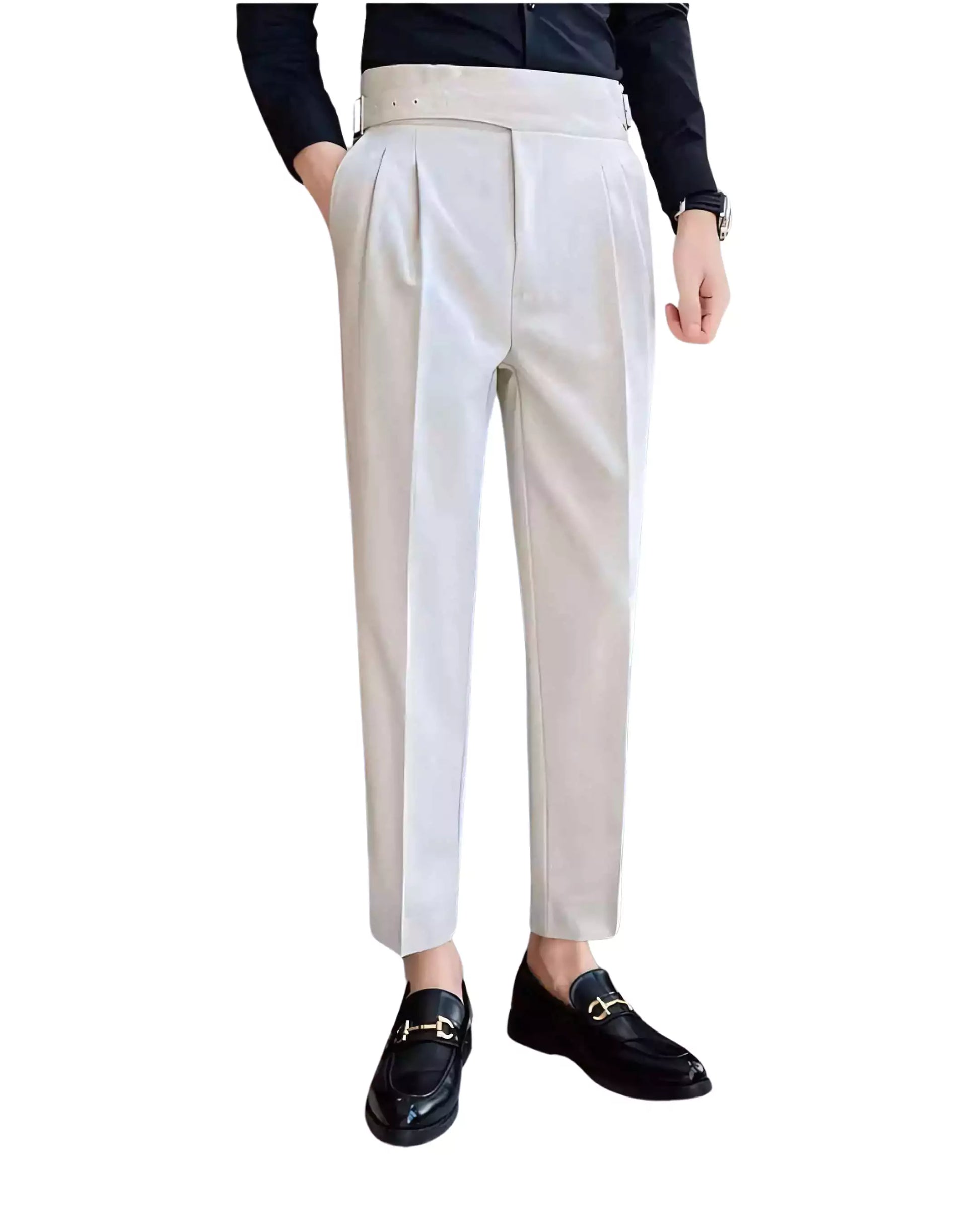 Belgravia Tailored Trousers - Shop Stylish Mens High-Waisted Trousers (Belted) | Men's Formal Pants Alex Shogun Men's Clothes