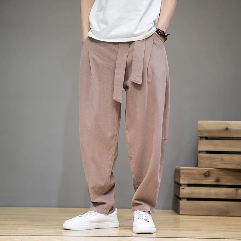 Alexshogun Linen Harem Pants - Alexshogun Linen Harem Pants | Loose Fit, Comfy Style Alex Shogun Men's Clothes