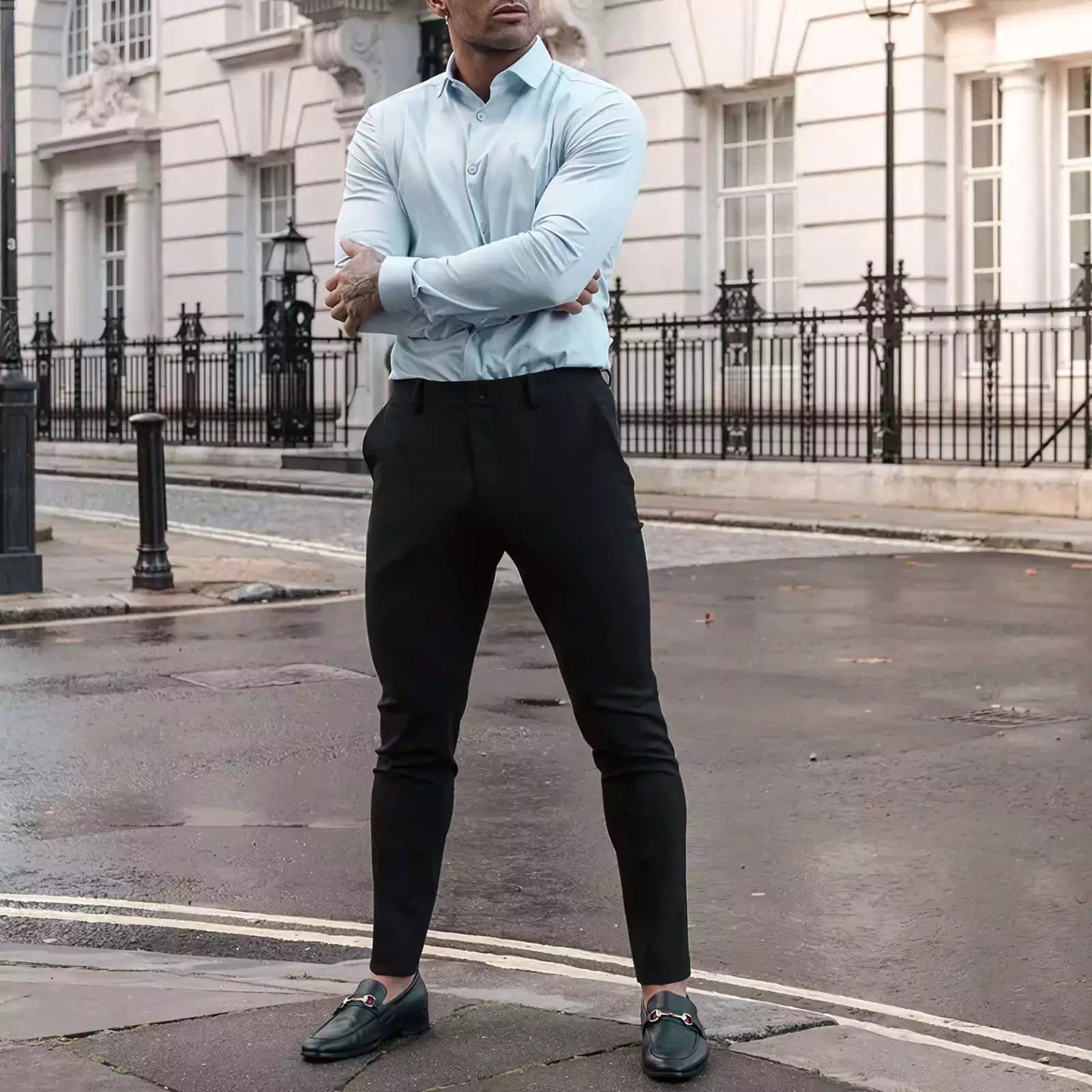 Business-Casual Tailored Trousers - Business-Casual Tailored Trousers Alex Shogun Men's Clothes