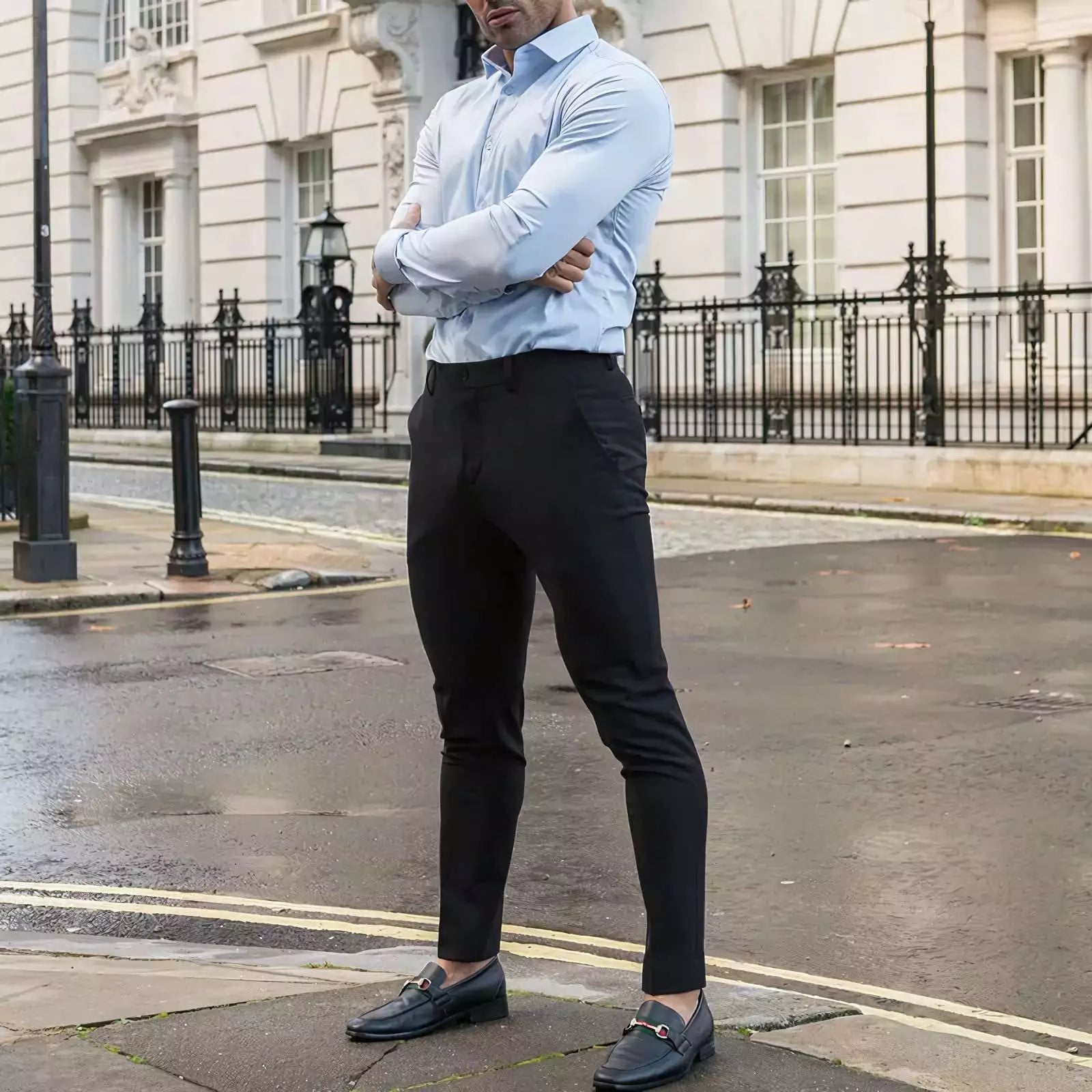 Business-Casual Tailored Trousers - Business-Casual Tailored Trousers Alex Shogun Men's Clothes