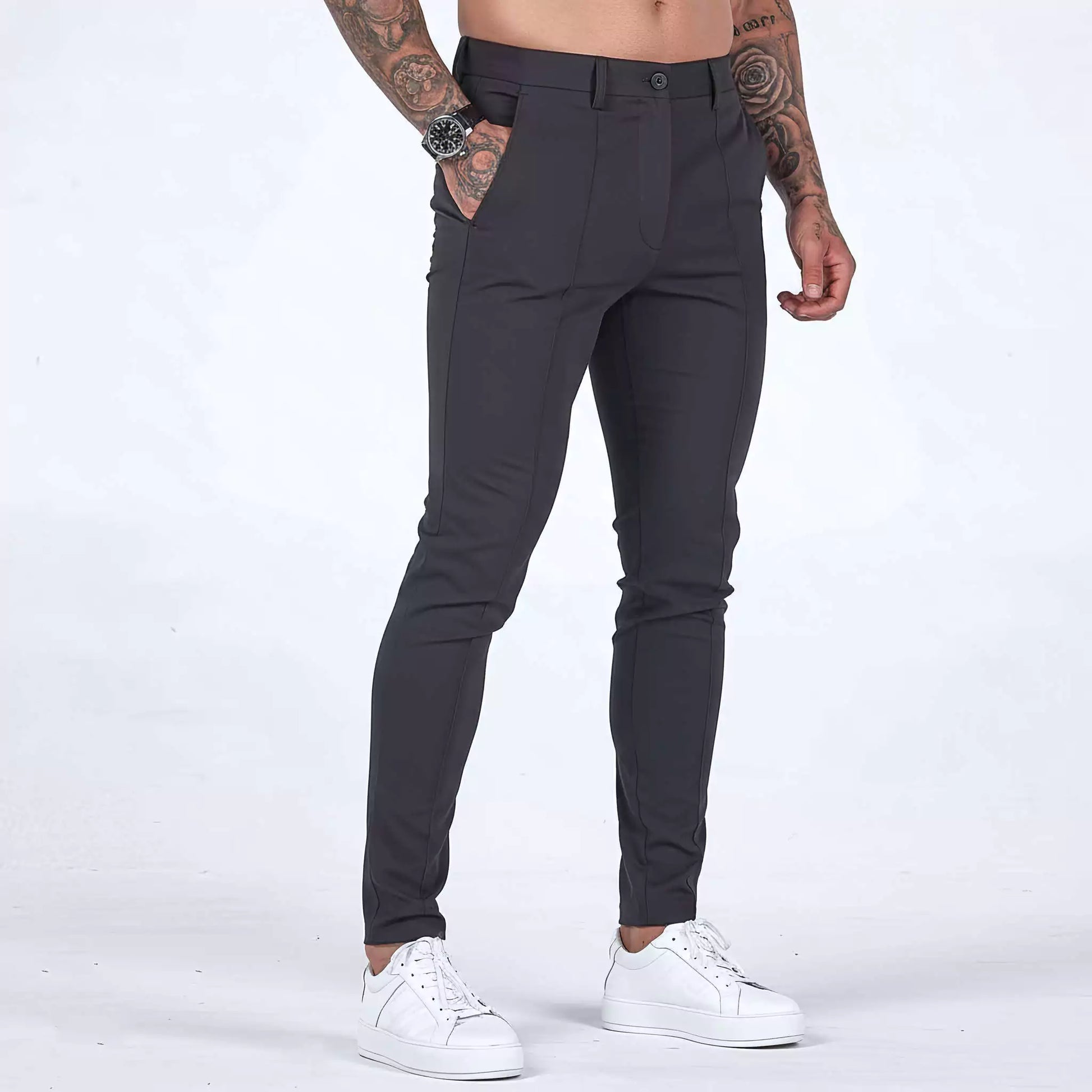 Business-Casual Tailored Trousers - Business-Casual Tailored Trousers Alex Shogun Men's Clothes