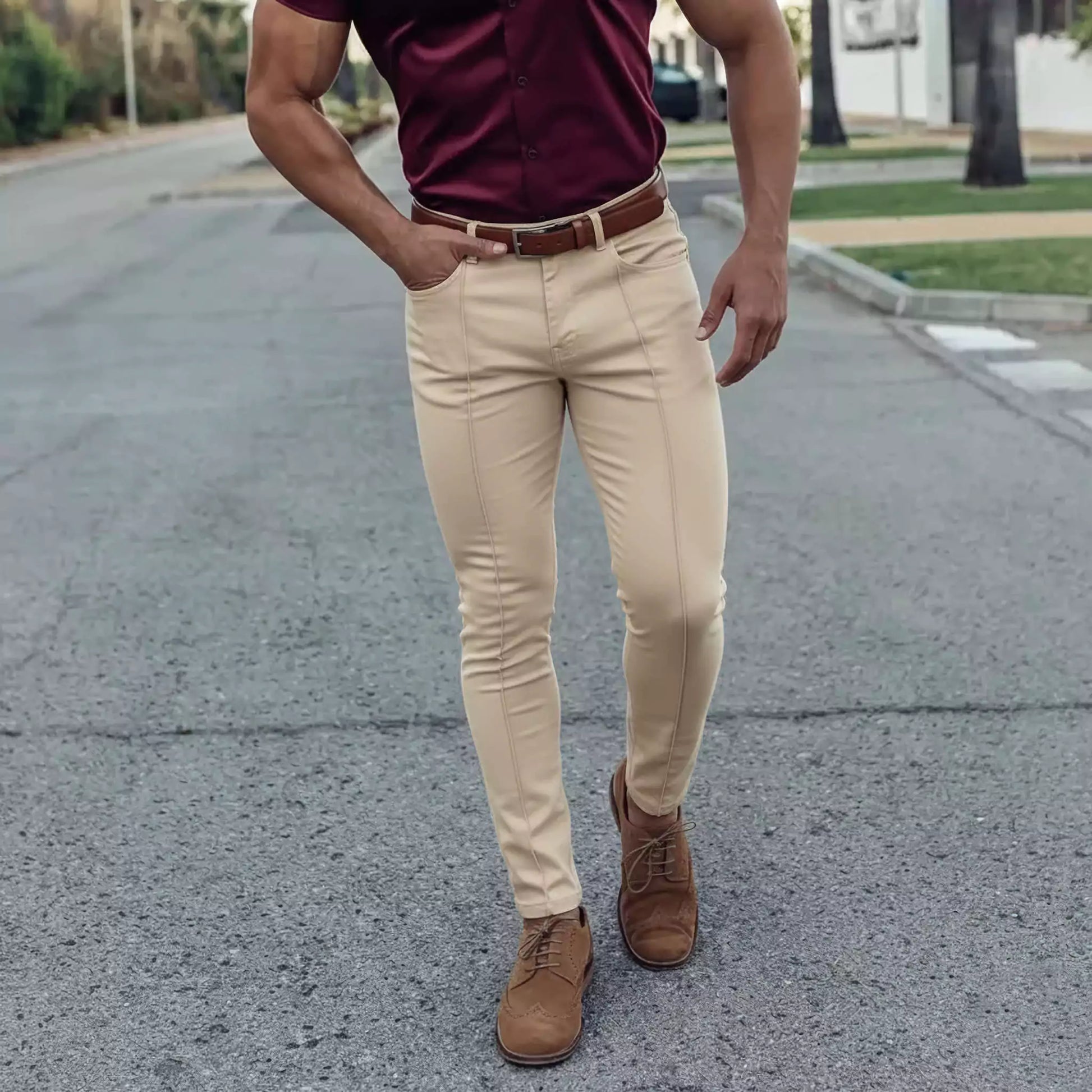 Business-Casual Tailored Trousers - Business-Casual Tailored Trousers Alex Shogun Men's Clothes