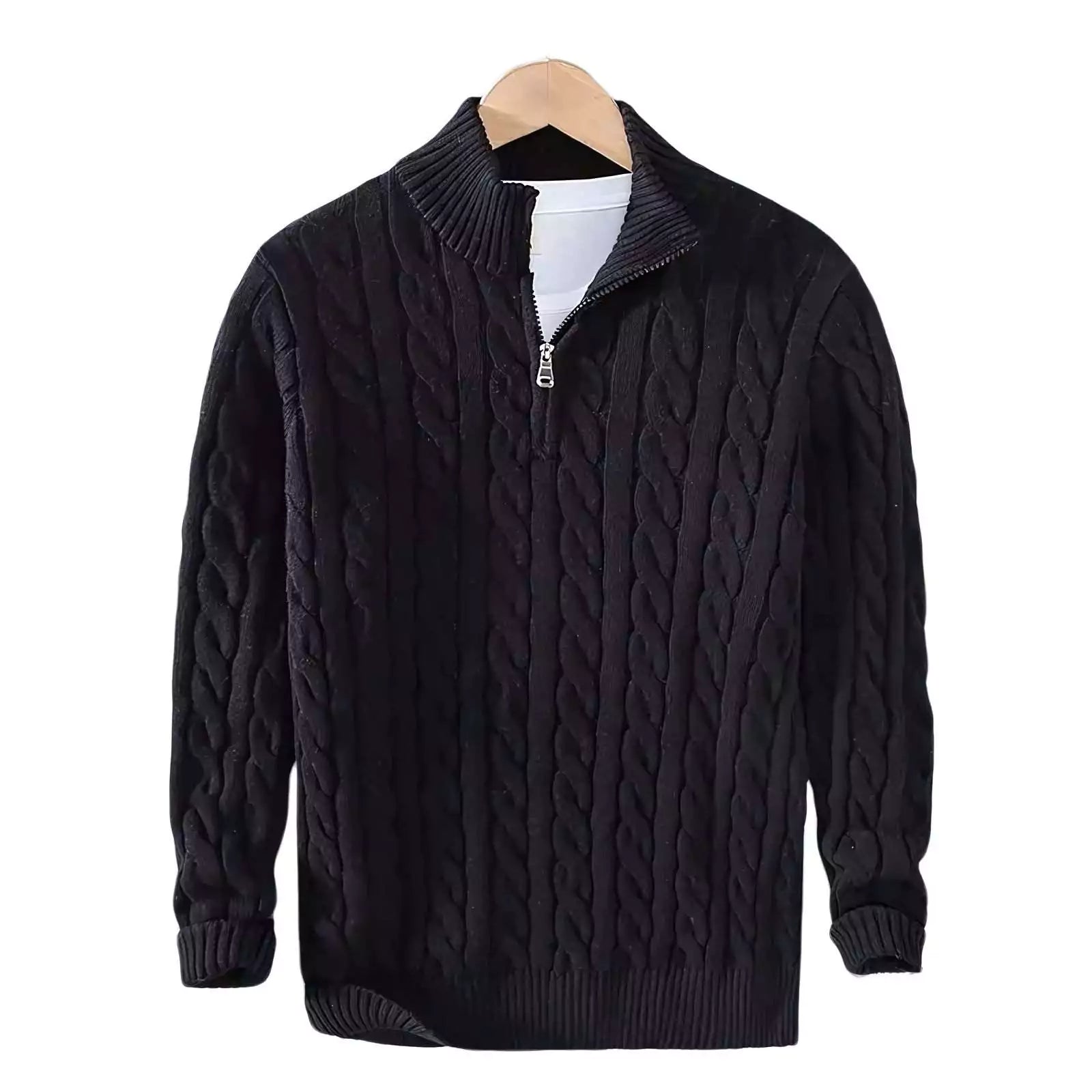 Cable Knit Quarter-Zip Sweater - Men's Cable Knit Quarter Zip | Classic Masculine | Alex Shogun Alex Shogun Men's Clothes