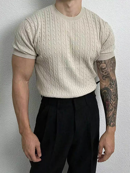 Cable Knit Tee - Cable Knit Tee Alex Shogun Men's Clothes