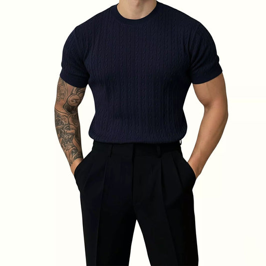Cable Knit Tee - Cable Knit Tee Alex Shogun Men's Clothes