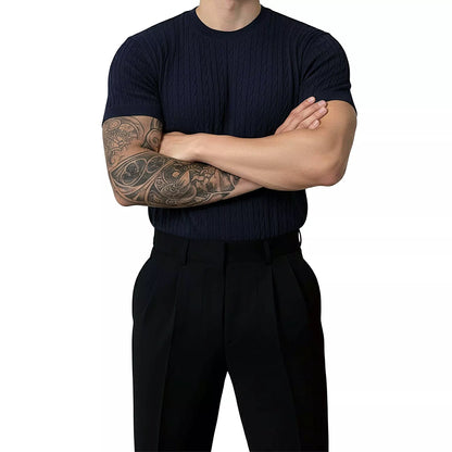 Cable Knit Tee - Cable Knit Tee Alex Shogun Men's Clothes
