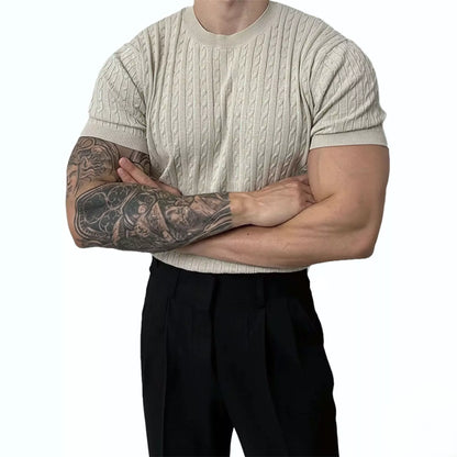 Cable Knit Tee - Cable Knit Tee Alex Shogun Men's Clothes