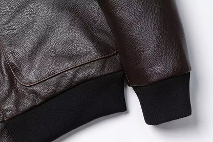 Classic A-2 Style Leather Bomber Jacket - Classic A-2 Leather Bomber Jacket for Men | Stylish & Durable Alex Shogun Men's Clothes
