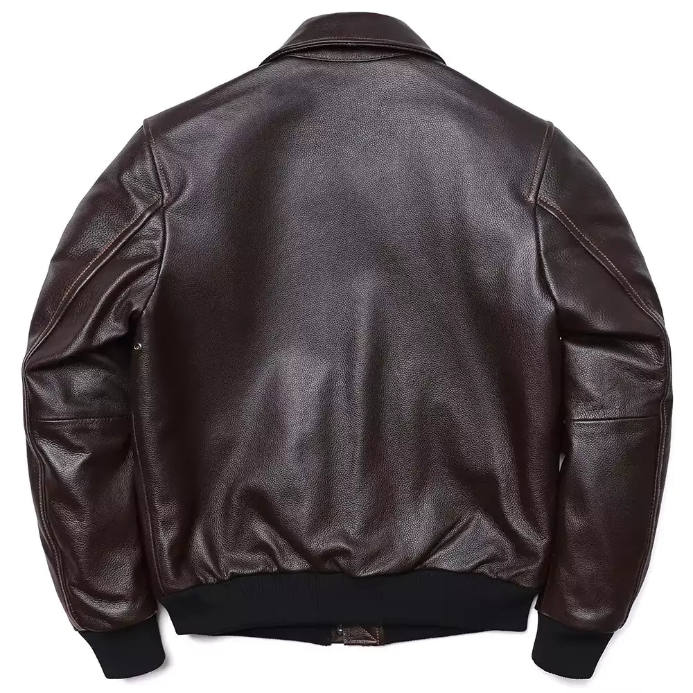 Classic A-2 Style Leather Bomber Jacket - Classic A-2 Leather Bomber Jacket for Men | Stylish & Durable Alex Shogun Men's Clothes