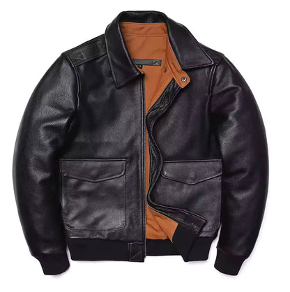 Classic A-2 Style Leather Bomber Jacket - Classic A-2 Leather Bomber Jacket for Men | Stylish & Durable Alex Shogun Men's Clothes