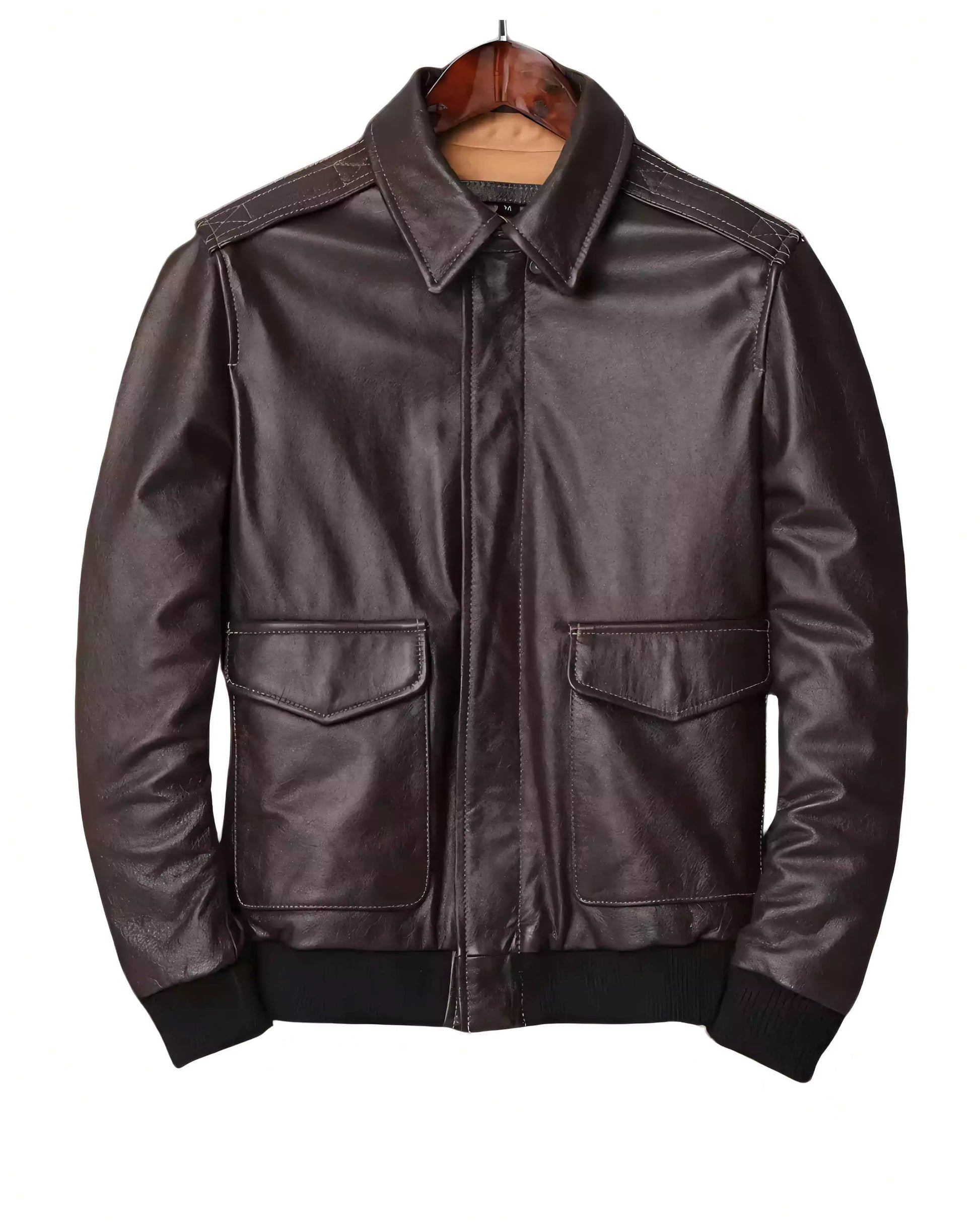 Classic A-2 Style Leather Bomber Jacket - Classic A-2 Leather Bomber Jacket for Men | Stylish & Durable Alex Shogun Men's Clothes