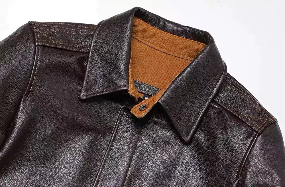 Classic A-2 Style Leather Bomber Jacket - Classic A-2 Leather Bomber Jacket for Men | Stylish & Durable Alex Shogun Men's Clothes