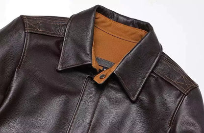 Classic A-2 Style Leather Bomber Jacket - Classic A-2 Leather Bomber Jacket for Men | Stylish & Durable Alex Shogun Men's Clothes