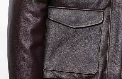 Classic A-2 Style Leather Bomber Jacket - Classic A-2 Leather Bomber Jacket for Men | Stylish & Durable Alex Shogun Men's Clothes