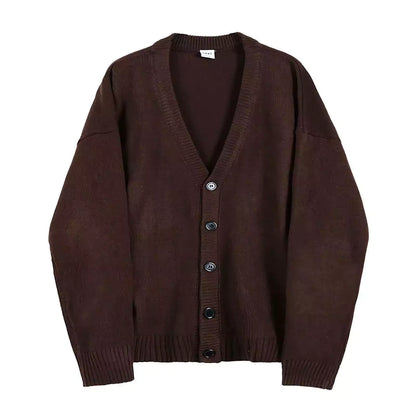 Classic Knitted Cardigan - Classic Oversized Cardigan: Timeless Knit for Spring & Autumn Comfort Alex Shogun Men's Clothes