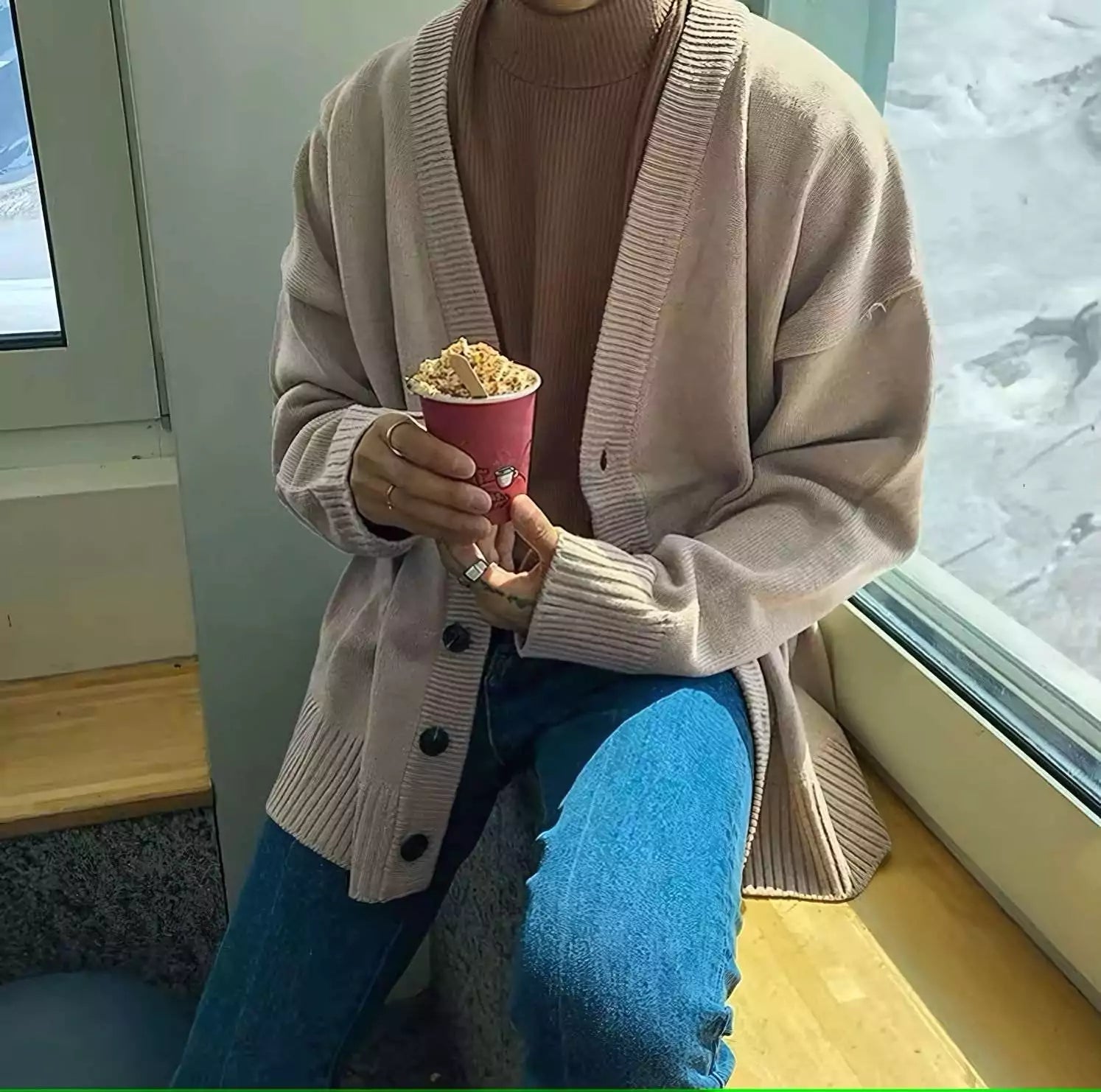 Classic Knitted Cardigan - Classic Oversized Cardigan: Timeless Knit for Spring & Autumn Comfort Alex Shogun Men's Clothes