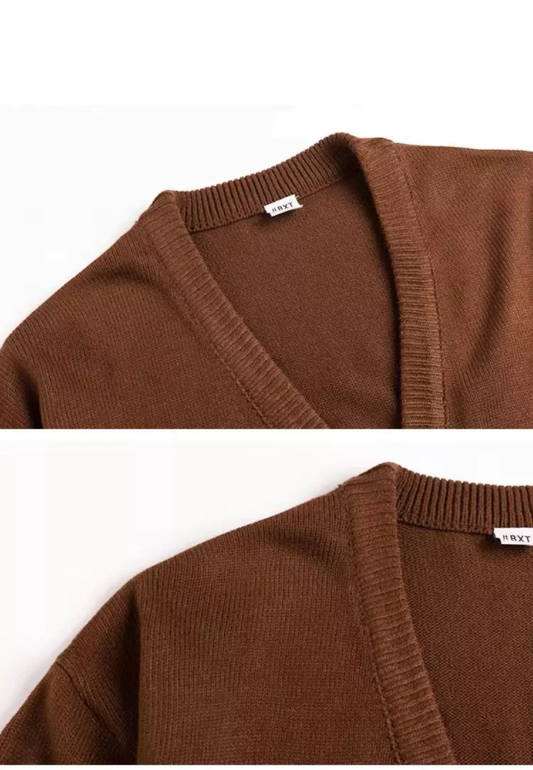 Classic Knitted Cardigan - Classic Oversized Cardigan: Timeless Knit for Spring & Autumn Comfort Alex Shogun Men's Clothes