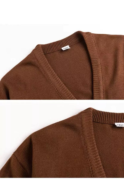 Classic Knitted Cardigan - Classic Oversized Cardigan: Timeless Knit for Spring & Autumn Comfort Alex Shogun Men's Clothes