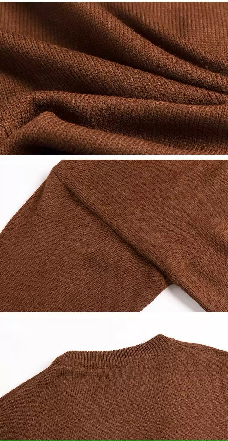 Classic Knitted Cardigan - Classic Oversized Cardigan: Timeless Knit for Spring & Autumn Comfort Alex Shogun Men's Clothes