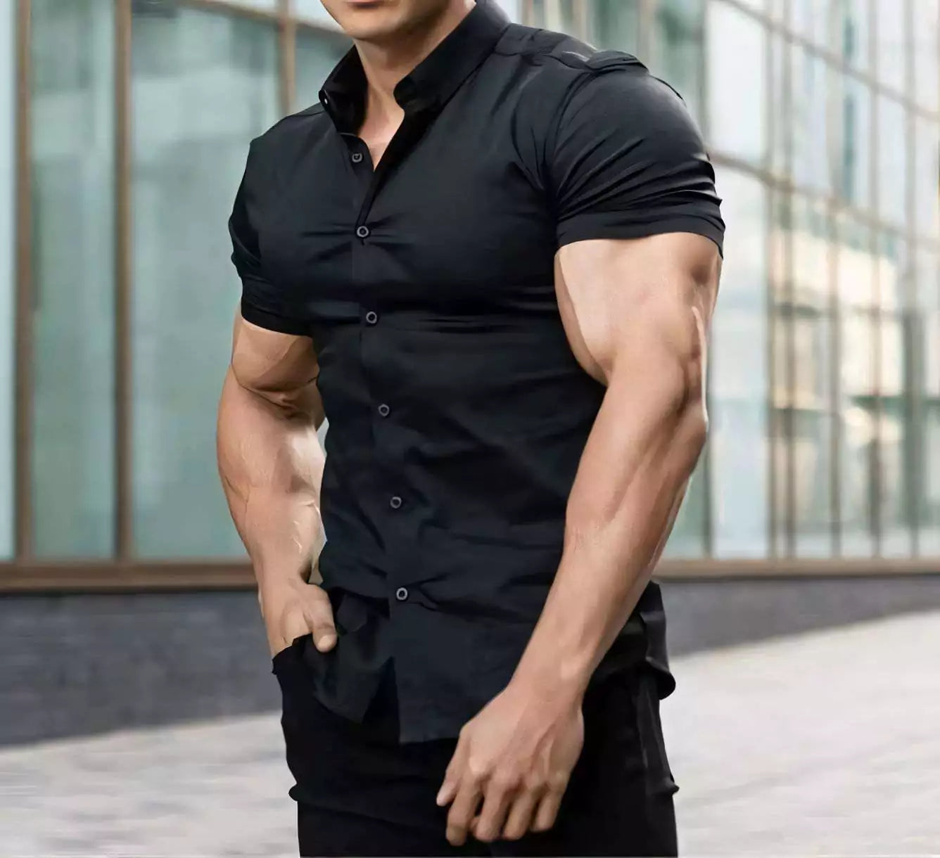 Classic Slim Short Sleeve Shirt - Shop Classic Slim Fit Short Sleeve Shirt – Men's Dress Shirt Alex Shogun Men's Clothes