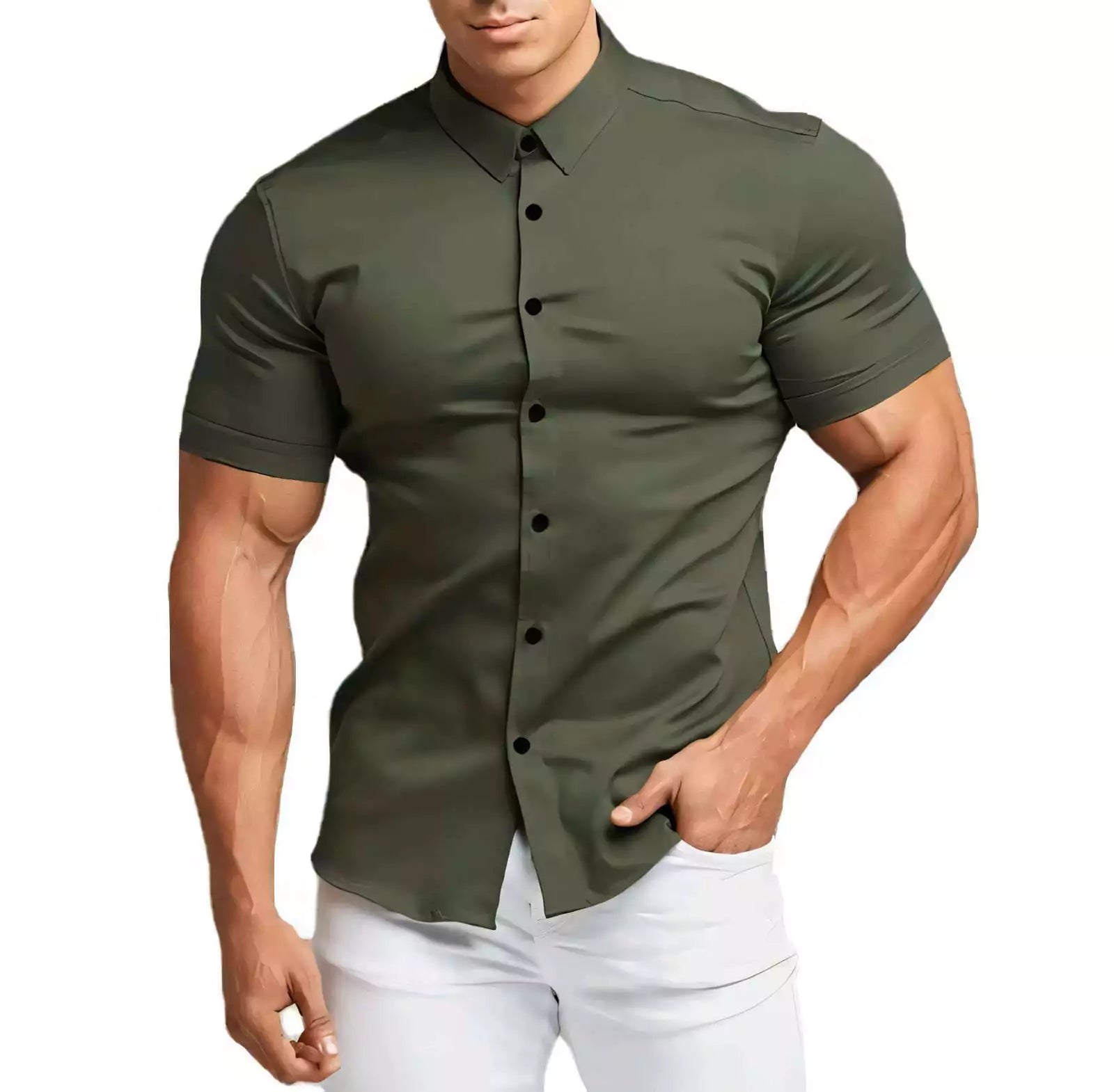 Classic Slim Short Sleeve Shirt - Shop Classic Slim Fit Short Sleeve Shirt – Men's Dress Shirt Alex Shogun Men's Clothes