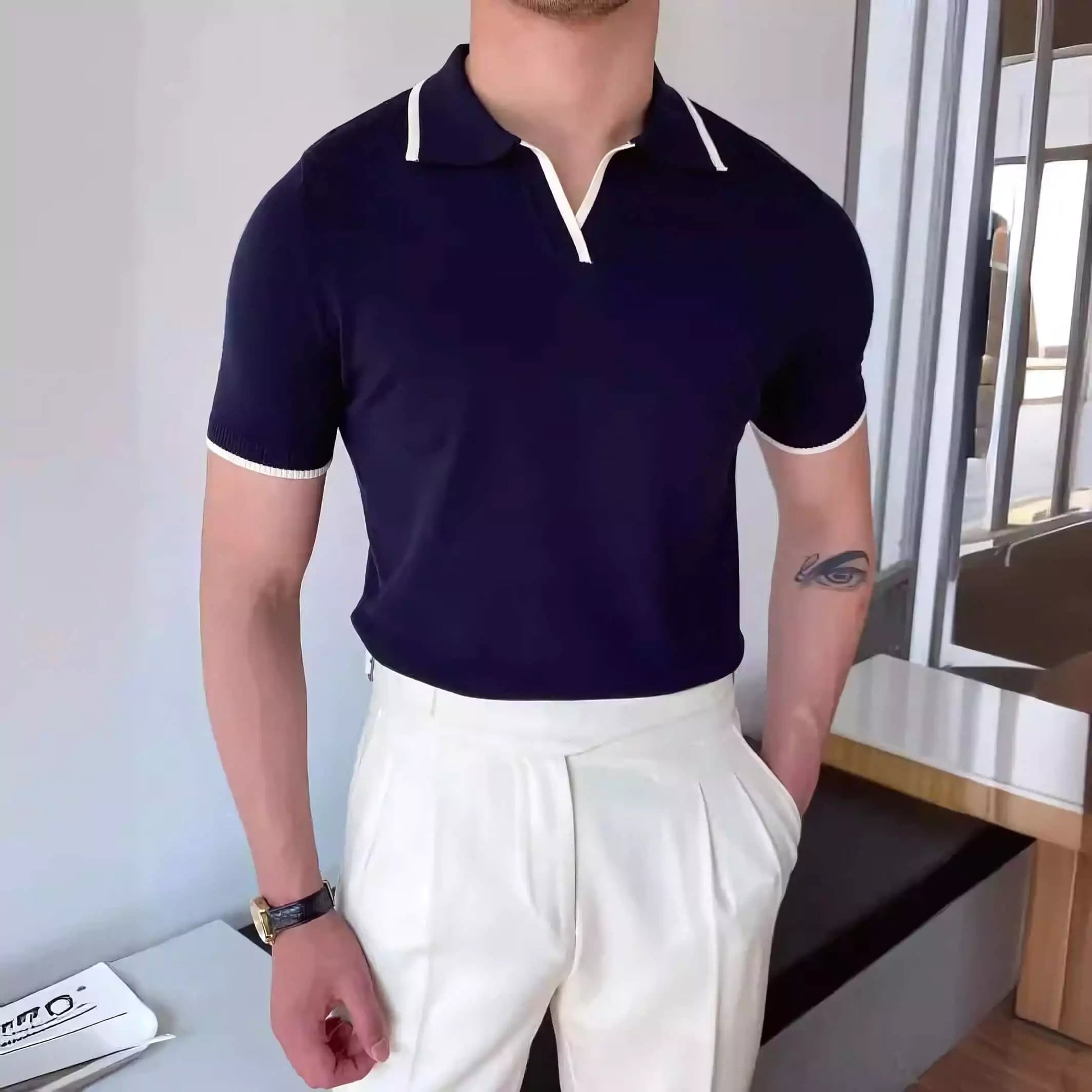 Alex Shogun Collar Trim Polo Shirt - Shop Men's Polo Shirts - Collar Trim Men's Polos: Comfort & Style! Alex Shogun Men's Clothes