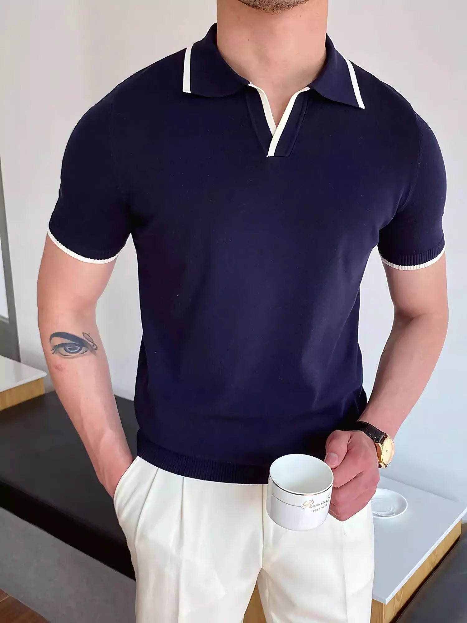 Alex Shogun Collar Trim Polo Shirt - Shop Men's Polo Shirts - Collar Trim Men's Polos: Comfort & Style! Alex Shogun Men's Clothes