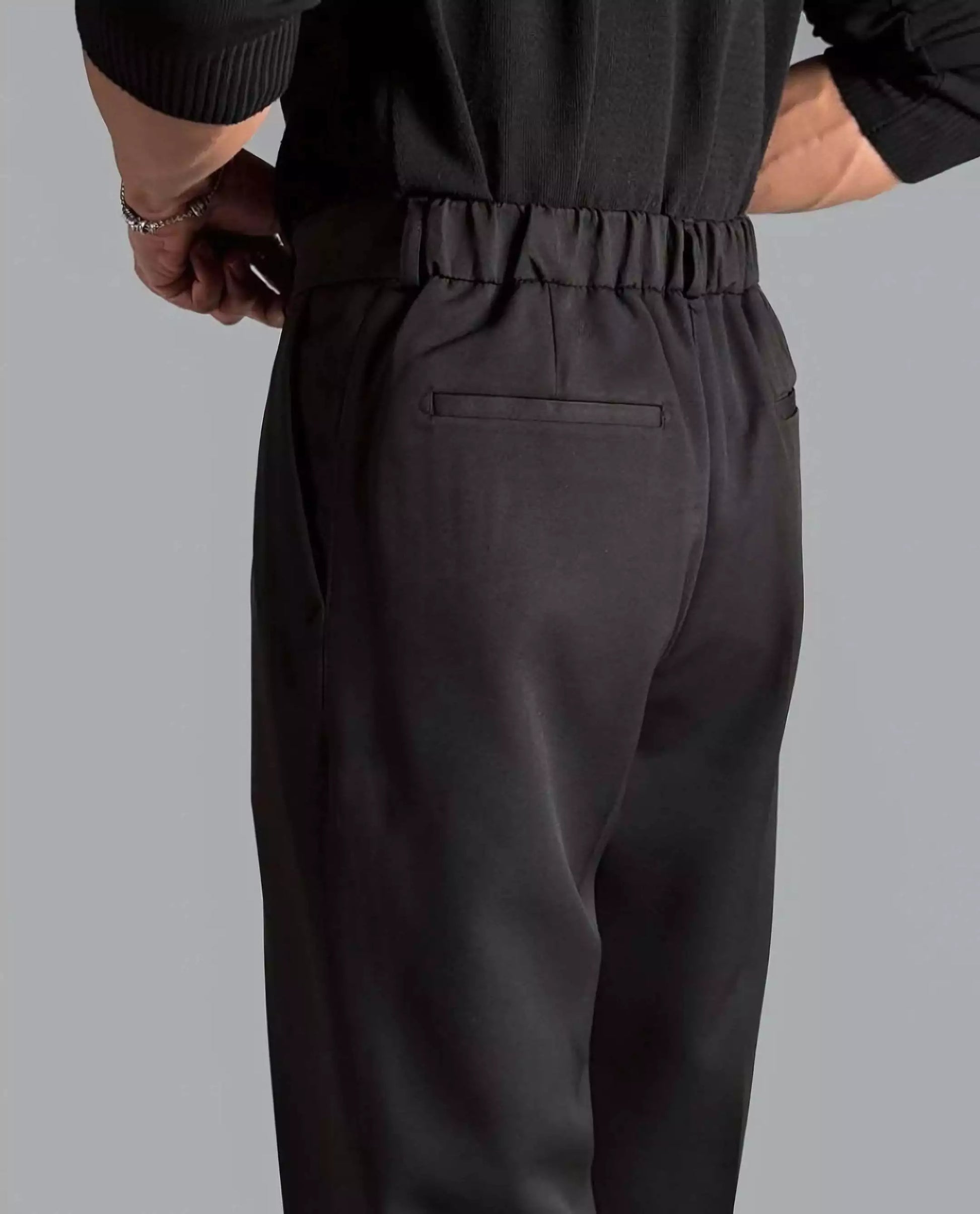 【THE MOZZ】[Premium] Recon Wide Pleated Slacks PLEAT FRONT WIDE LEG PANTS - CHARCOAL — MIJEONG PARK - LA