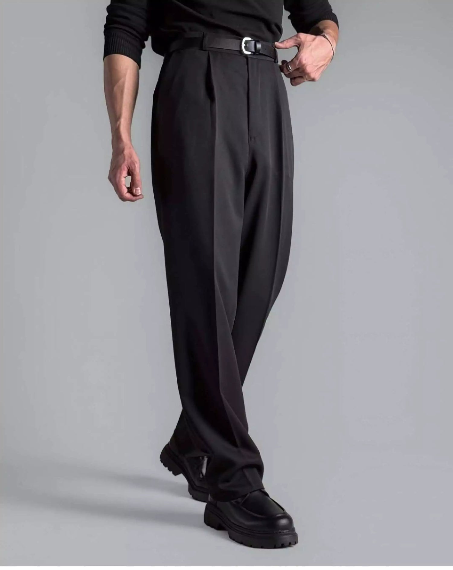 パンツ super wide baggy polyester slacks Men's Ultra Wide Leg Baggy Trouser – HEYFANCYSTYLE