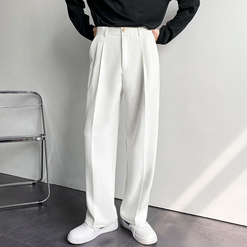 商品画像：Amazon.com: HZCX FASHION Men Streetwear Ice Silk Straight 1