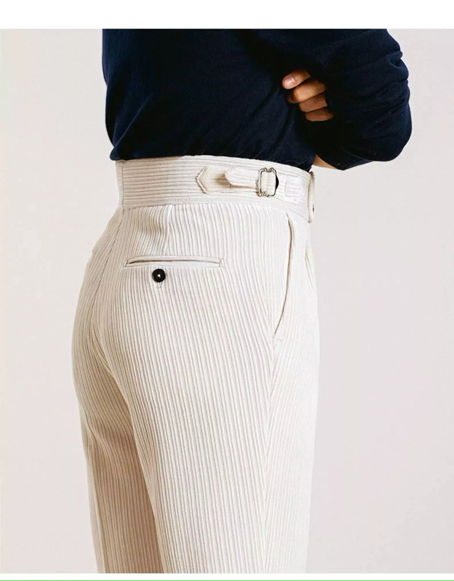 High Waist Corduroy Trousers - High Waist Corduroy Trousers | Luxurious Men's Corduroy Pants Alex Shogun Men's Clothes
