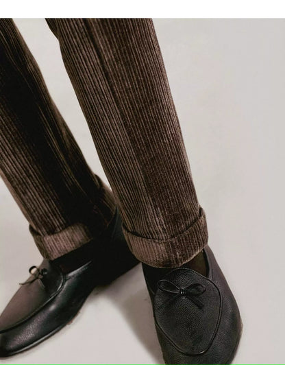 High Waist Corduroy Trousers - High Waist Corduroy Trousers | Luxurious Men's Corduroy Pants Alex Shogun Men's Clothes