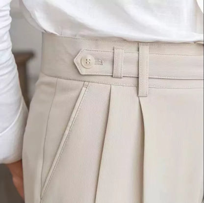 High-Waist Sterling Trouser - High-Waist Sterling Trouser: Classic Pleated Trousers for Men Alex Shogun Men's Clothes