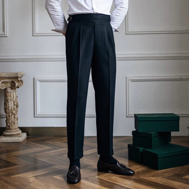 High-Waisted Cavalry Trousers - Men's High-Waisted Cavalry Suit Trousers Alex Shogun Men's Clothes