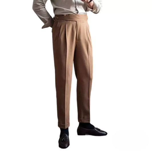 High-Waisted Cavalry Trousers - Men's High-Waisted Cavalry Suit Trousers Alex Shogun Men's Clothes